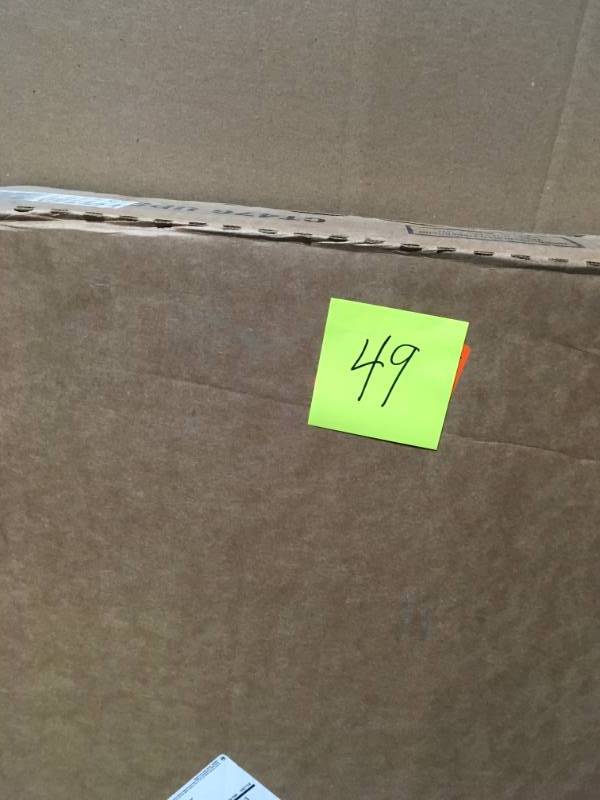 lot 49 image: Edsal 60 in. H x 36 in. W x 18 in. D 4-Shelf Steel Shelving Unit in Black in Good Condition