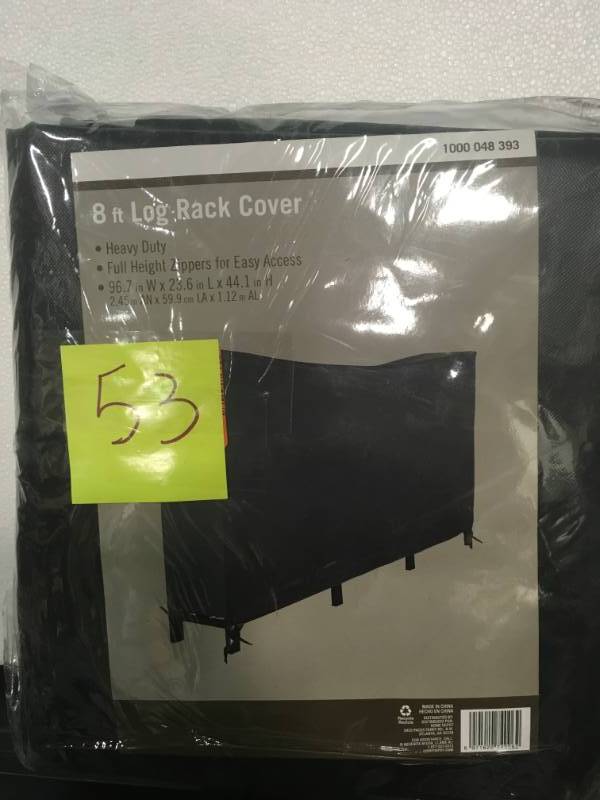 lot 53 image: 8 ft. Heavy Duty Polyester and PVC Log Rack Cover in Good Condition