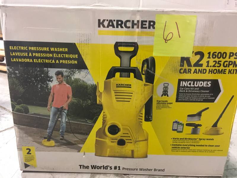 lot 61 image: Karcher K2 CHK 1,600 PSI 1.25 GPM Electric Pressure Washer in Good Condition