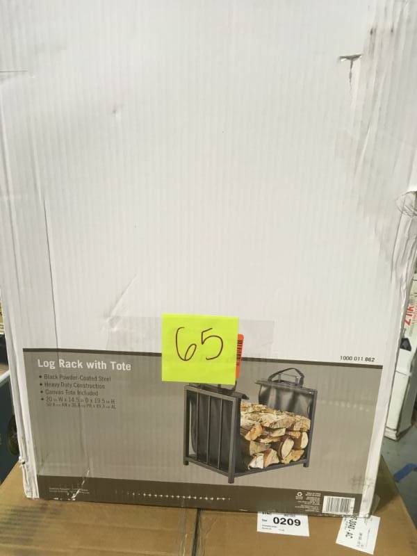lot 65 image: 20 in. Log Holder with Tote not used