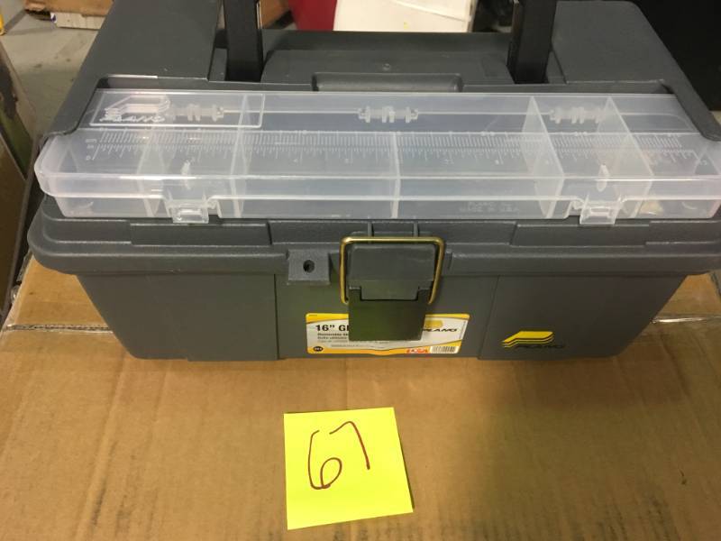 lot 67 image: Plano Grab N Go 16 in. Tool Box with Tray in Good Condition