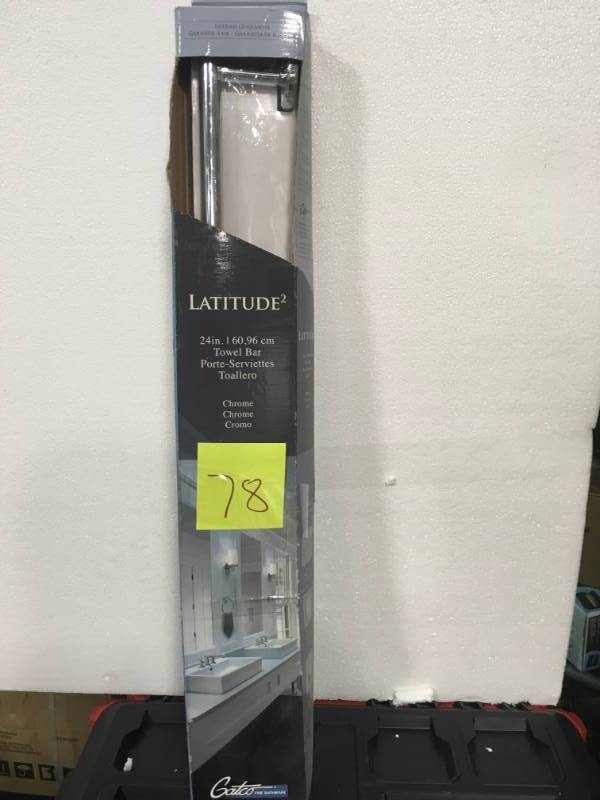 lot 78 image: Gatco 4240 Chrome Latitude 2 24 Towel Bar from the Latitude in Good Condition