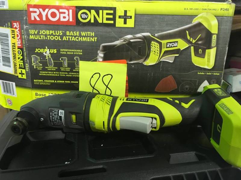 lot 88 image: RYOBI 18-Volt ONE JobPlus Base with Multi-Tool Attachment (Tool-Only) in Good Condition