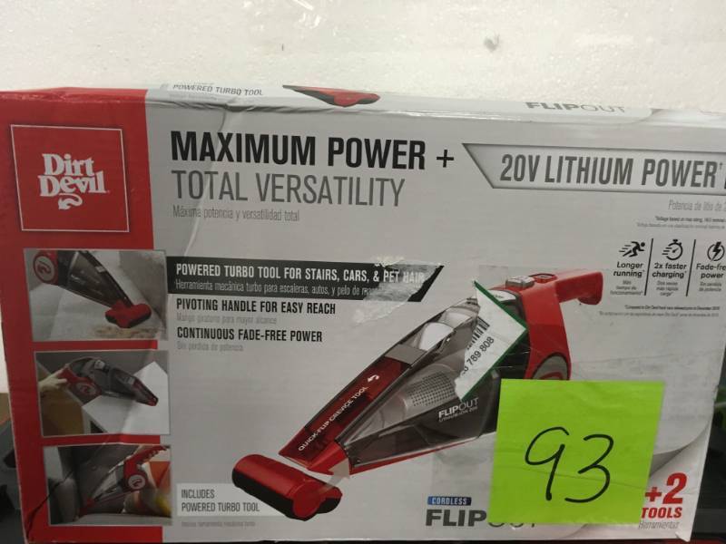 lot 93 image: Dirt Devil FlipOut 20-Volt Cordless Handheld Vacuum Cleaner in Good Condition