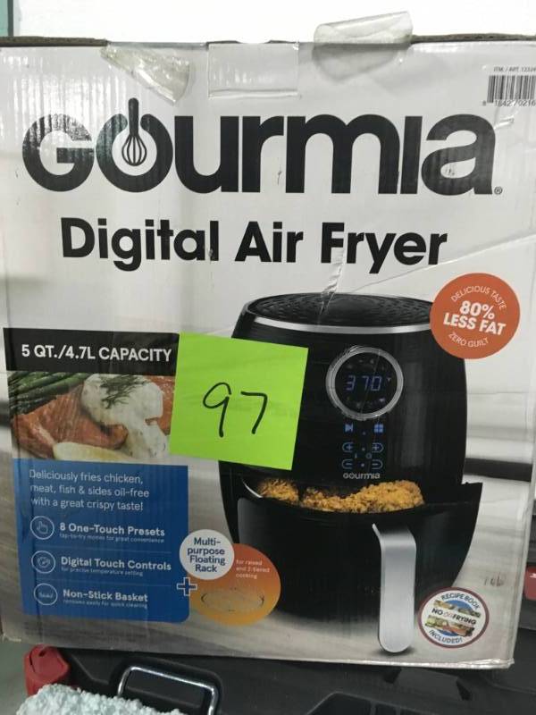 lot 97 image: Gourmia 5 Qt Digital Air Fryer in Good Condition