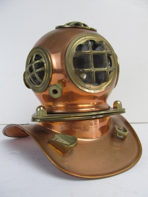 lot 45 image: Solid Brass Small Divers Helmet 