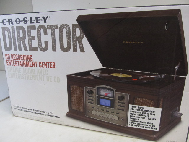 lot 50 image: New In Box Crosley DIRECTOR Turntable CD Player Console
