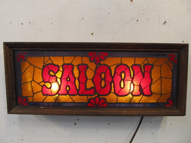 lot 94 image: Vintage 1970s Lighted SALOON Bar Sign