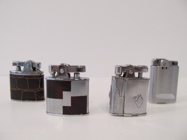 lot 116 image: Nice Group of 4 Vintage Chrome etc Cigarette Lighters