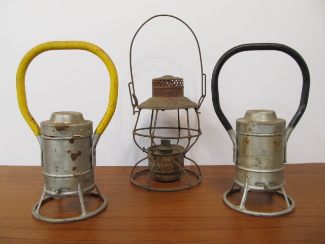 lot 135 image: 3 Old Vintage ADLAKE Railroad Lamps