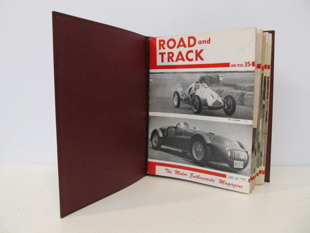 lot 145 image: Vintage 1950 Bound ROAD & TRACK Hotrod Racing Magazine Book