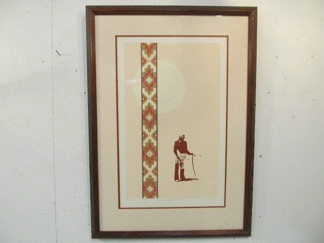 lot 161 image: Native American Style Litho Print SignedNumbered