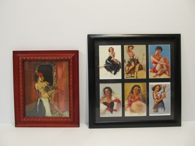 lot 182 image: Framed Vintage Pinups 