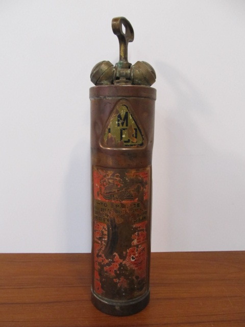 lot 205 image: Antique Brass 13 Fire Extinguisher