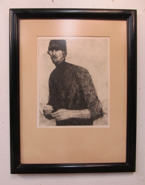 lot 231 image: Vintage 1960s Framed Engraving Papa John