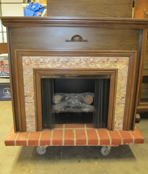 lot 11 image: Vintage Mid Century Electric Fireplace Turntable Cabinet
