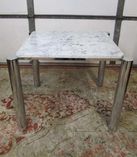 lot 14 image: Vintage Chrome Italian Marble Side Table