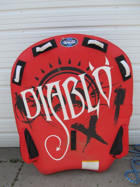 lot 8 image: Large Rave Sports DIABLO Inflatable Tow Behind Boat Tube