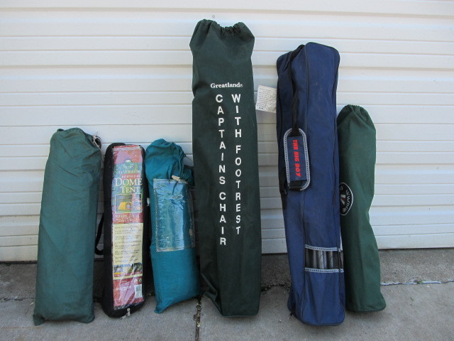 lot 108 image: Group of Large Folding Camping Chairs & Tents