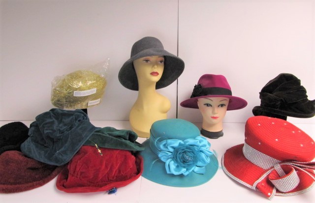 lot 239 image: Large Lot of Womens Fancy Hats - New & Used