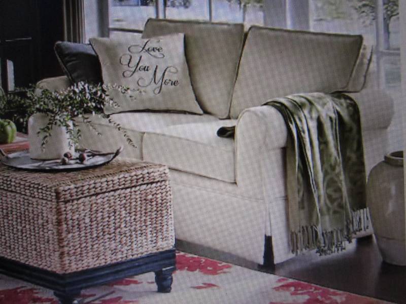 lot 32 image: Shannon Skirted Loveseat open box R...