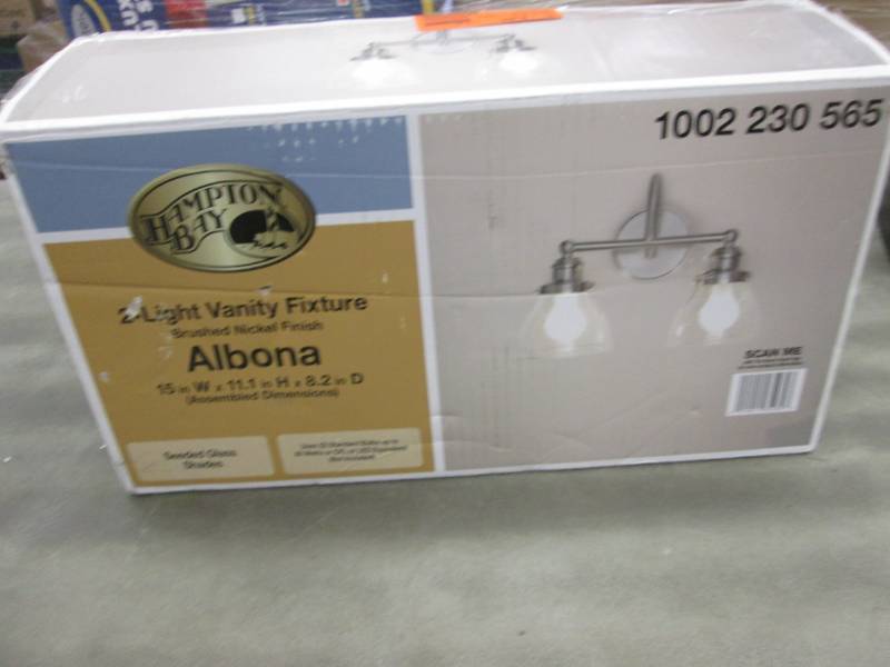 lot 51 image: Hampton Bay 2-Light Brushed Nickel ...
