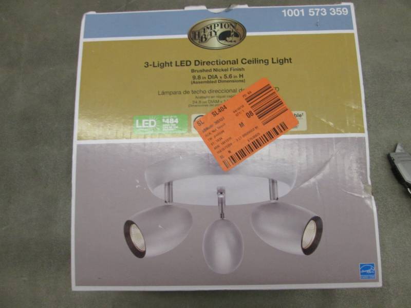 lot 58 image: Hampton Bay 3-Light Brushed Nickel ...