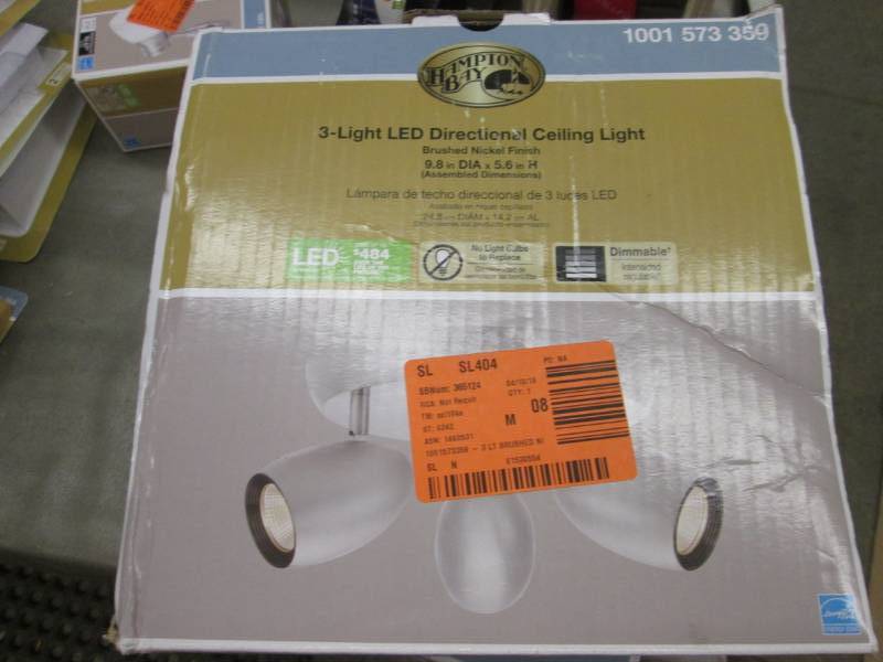 lot 91 image: Hampton Bay 3-Light Brushed Nickel ...
