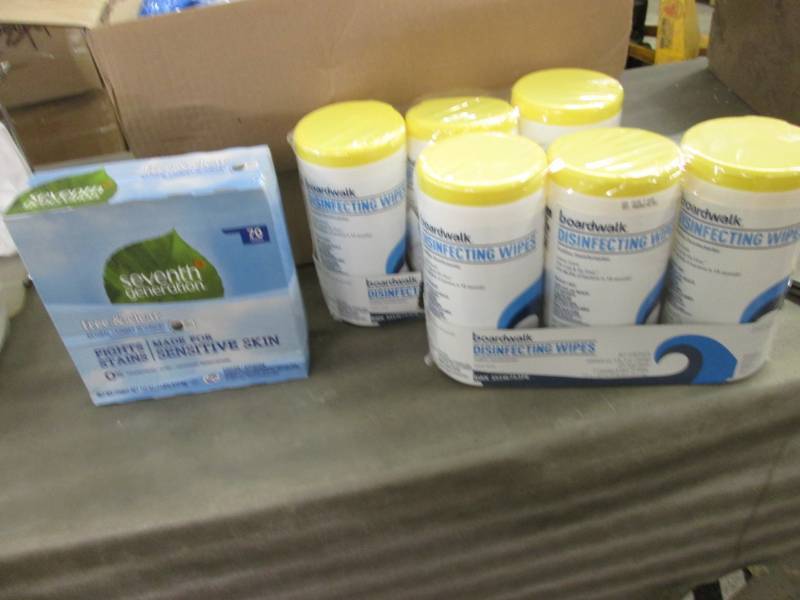 lot 161 image: 6 Canisters Disinfecting Wipes- 1 d...
