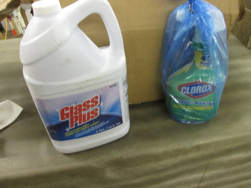 lot 229 image: 3 Gallons Glass Plus, 32 oz Clorox ...