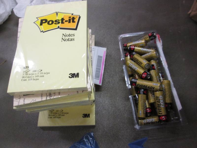 lot 262 image: Eveready Gold AA Batteries, PostIt ...