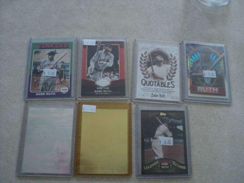 lot 4 image: Babe Ruth Cards...