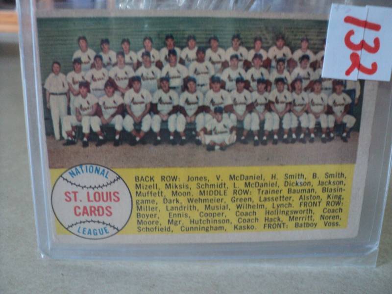 lot 132 image: 1958 Topps St Louis Team Cards...