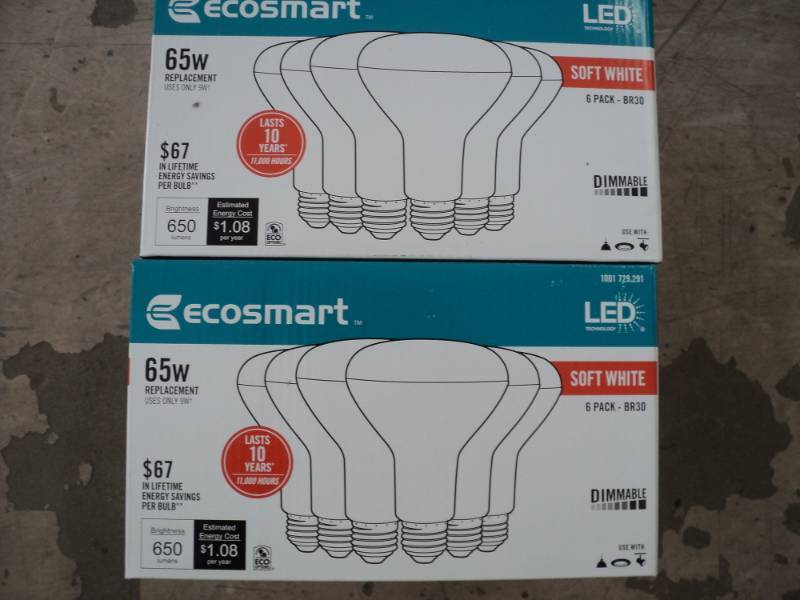 lot 170 image: 2 Boxes of Ecosmart 6 packs Soft Wh...