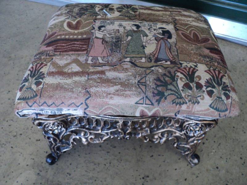 lot 251 image: Stool with Iron Base 17 x 13 x 9...