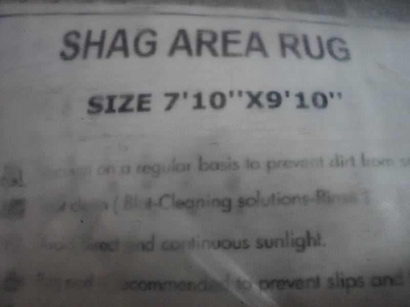 lot 290 image: Shag Area Rug 7 10 x 9 10 Grey...