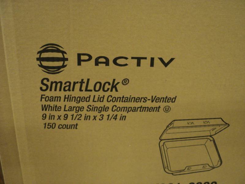lot 301 image: Pactiv Smartlock Foam Hinged Lid Co...