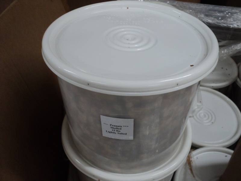 lot 308 image: 15 lb. Pail of Lighted Salted Shell...