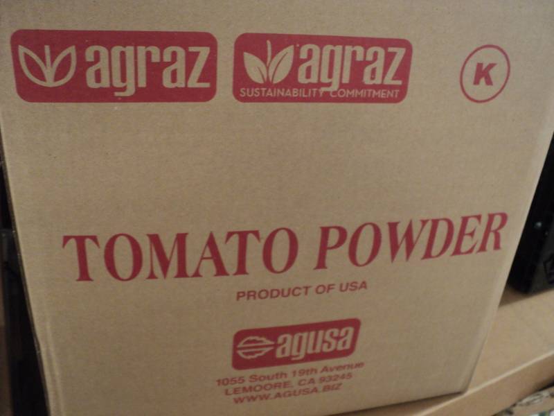 lot 320 image: 1 - 55lb Box of Agraz Tomato Powder...