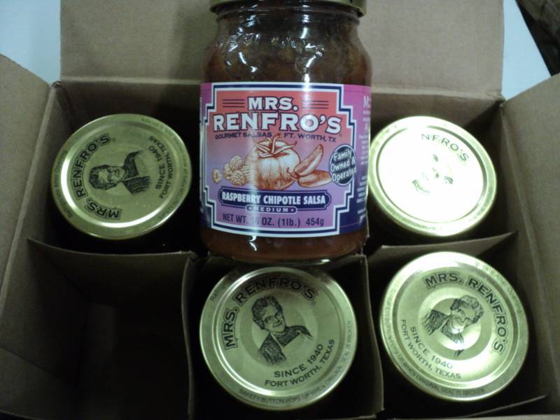 lot 384 image: Case of 5 Jars Mrs. Renfros Raspbe...
