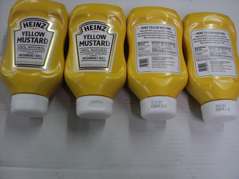 lot 411 image: 4 - 20 oz Bottles Heinz Yellow Must...