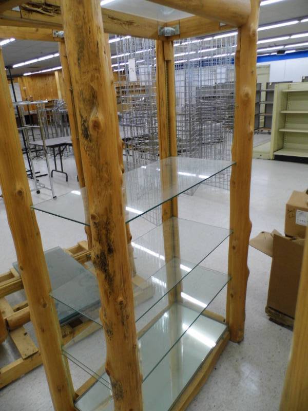 lot 20 image: Log Shelf w Glass