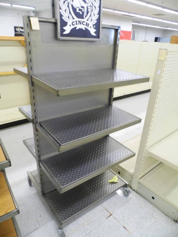 lot 41 image: Double Sided Rolling Rack (Diamond Plate)