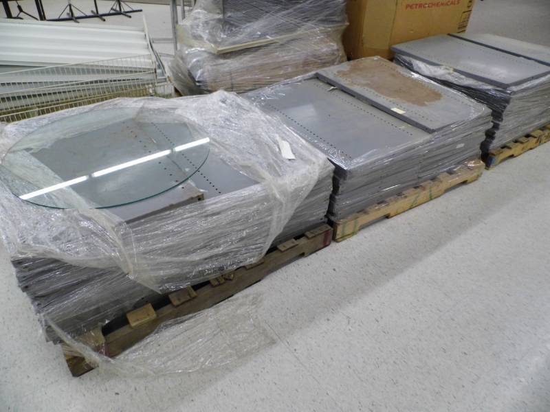 lot 42 image: Lot of 3 Pallets of Metal Shelves