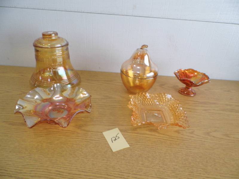 Carnival Glass Bell Cookie Jar