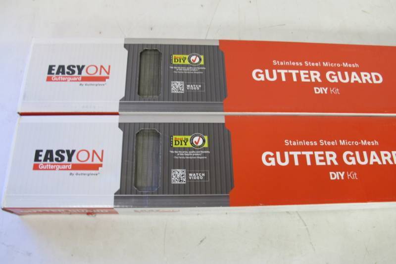 lot 10 image: EasyOn Gutterguard - Stainless Steel Micro Mesh Gutter Guard DIY Kit 2 Pack