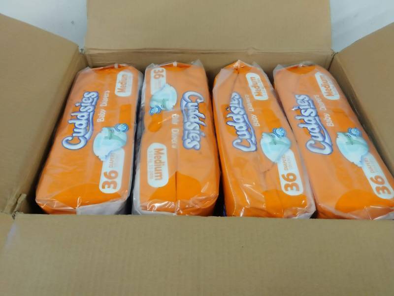 lot 13 image: Cuddsies Baby Diapers Size Medium 288 Count (11-24 lbs) NEW