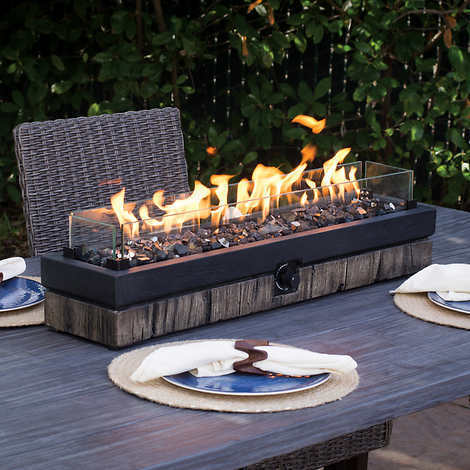 lot 70 image: Northwoods Table Fire Rectangular Gas Fire Bowl