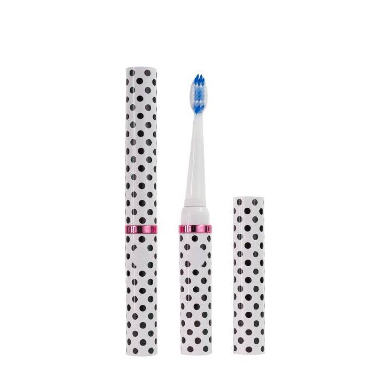 lot 81 image: Pop Dental GO Sonic Electric Rechargeable Toothbrush - White Dots  Pink Ring