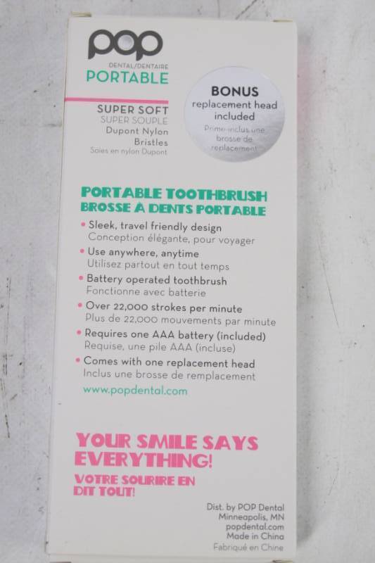 lot 85 image: Pop Portable Go Sonic Electric Toothbrush - Silver